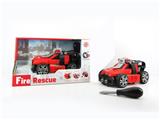 OBL820181 - SLIDING FUNCTION WITH LIGHTING MUSIC DIY SELF-INSTALLED BUILDING BLOCKS FIRE RESCUE COMMAND VEHICLE (WITHOUT CHARACTERS)