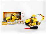OBL820186 - SLIDING FUNCTION WITH LIGHTING MUSIC DIY SELF-INSTALLED BUILDING BLOCKS PROJECT DRILLING MACHINE (WITHOUT CHARACTERS)