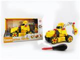 OBL820187 - SLIDING FUNCTION WITH LIGHTING MUSIC DIY SELF-LOADING BUILDING BLOCKS ENGINEERING CUTTING MACHINE (WITHOUT CHARACTERS)