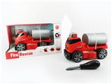 OBL820191 - SLIDING FUNCTION WITH LIGHTING MUSIC DIY SELF-LOADING BUILDING BLOCKS FIRE RESCUE WATER TANKER (WITHOUT CHARACTERS)