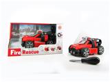OBL820195 - INERTIA FUNCTION WITH LIGHTING MUSIC DIY SELF-INSTALLED BUILDING BLOCKS FIRE RESCUE COMMAND VEHICLE (WITHOUT CHARACTERS)