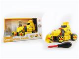OBL820199 - INERTIA FUNCTION WITH LIGHTING MUSIC DIY SELF-LOADING BUILDING BLOCKS ENGINEERING CONSTRUCTION BULLDOZER (WITHOUT CHARACTERS)