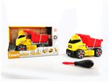 OBL820203 - INERTIAL FUNCTION WITH LIGHTING MUSIC DIY SELF-LOADING BUILDING BLOCKS ENGINEERING DUMP TRUCK (WITHOUT CHARACTERS)