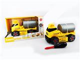 OBL820204 - INERTIAL FUNCTION WITH LIGHTING MUSIC DIY SELF-LOADING BUILDING BLOCKS CONSTRUCTION SPRINKLER TRUCK (WITHOUT CHARACTERS)