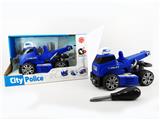 OBL820206 - INERTIA FUNCTION WITH LIGHTING MUSIC DIY SELF-INSTALLED BUILDING BLOCKS CITY POLICE CRANE (WITHOUT CHARACTERS)