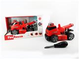 OBL820207 - INERTIA FUNCTION WITH LIGHTING MUSIC DIY SELF-INSTALLED BUILDING BLOCKS FIRE RESCUE CRANE (WITHOUT CHARACTERS)