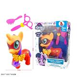 OBL822329 - 搪胶超大号花心独角兽马带蝴蝶发夹带蝴蝶梳子带剪刀