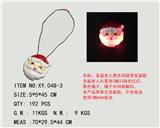 OBL822414 - Santa claus 2 light necklace black rope necklace with christmas song