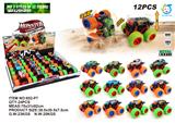 OBL823101 - 12PCS金属铁皮越野惯性怪兽特技车