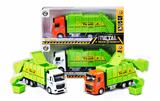 OBL827206 - 1:32 MIXED-COLOR RETURN ALLOY GARBAGE TRUCK