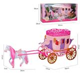 OBL828157 - TWO BARBIE HORSES AND CARRIAGE