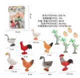 OBL828932 - 公鸡，母鸡，鸭，鹅，大小8款3蛋3树混装