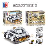 OBL829157 - 益智军事积木德国虎王坦克（137PCS)可四款混装