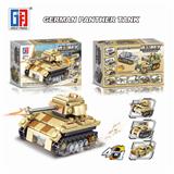 OBL829158 - 益智军事积木德国黑豹坦克（139PCS)可四款混装