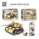 OBL829159 - 益智军事积木苏联SU-100自行反坦克炮（139PCS)可四款混装