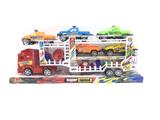 OBL830206 - 惯性三层车载3只警车+车仔+1套路标
