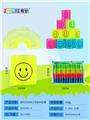 OBL832828 - TRANSPARENT FOUR-COLOR TRANSPRINTING SMILEY FACE RAINBOW RING.