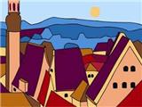 OBL834934 - DIY Digital Oil Painting Town.