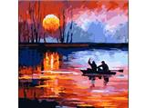 OBL834987 - DIY digital oil painting sunset.