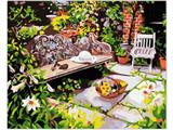 OBL835058 - DIY digital oil painting colorful courtyard.