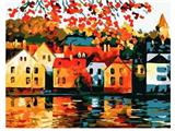 OBL835073 - DIY Digital Oil Painting Quiet Town.