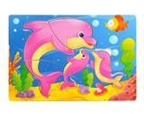 OBL836898 - WOODEN DOLPHIN COLOURING PUZZLE