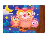 OBL836899 - WOODEN OWLS FILL IN COLOR PUZZLES.