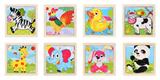 OBL836902 - WOODEN ANIMAL SMALL 9 PIECES PUZZLE