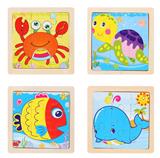 OBL836905 - WOODEN UNDERSEA SMALL 9 PIECE PUZZLE.
