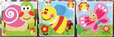 OBL836911 - 16 PIECE PUZZLES OF WOODEN INSECTS.
