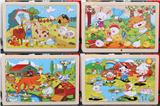 OBL836914 - 24 PIECES OF PUZZLES FOR WOODEN FARM ANIMALS.