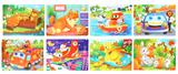 OBL836923 - WOODEN 12 CARTOON PUZZLES.