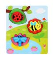OBL836929 - WOODEN THREE-DIMENSIONAL OVERLAY INSECT PUZZLE.