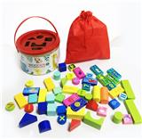 OBL836961 - 50 PIECES OF WOOD CASTLE BLOCK