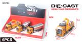 OBL838145 - THREE KINDS OF MIXED LOADING OF ALLOY RECOIL ENGINEERING VEHICLE (6PCS / BOX)