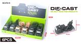 OBL838146 - ALLOY RETURN MILITARY VEHICLE 3 HYBRIDS (6PCS/BOX)