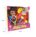 OBL847773 - 14 INCH GLUE HEAD / BLOW BOTTLE BODY LIVE EYE DOLL SET