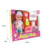 OBL847778 - 14 INCH GLUE HEAD / BLOW BOTTLE BODY LIVE EYE DOLL SET