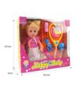 OBL847779 - 14 INCH GLUE HEAD / BLOW BOTTLE BODY LIVE EYE DOLL SET