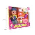 OBL847780 - 14 INCH GLUE HEAD / BLOW BOTTLE BODY LIVE EYE DOLL SET