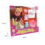 OBL847781 - 14 INCH GLUE HEAD / BLOW BOTTLE BODY LIVE EYE DOLL SET