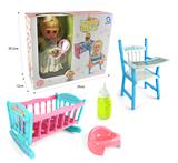 OBL847807 - 14 INCH GLUE HEAD / BLOW BOTTLE BODY LIVE EYE DOLL SET