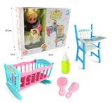 OBL847808 - 14 INCH GLUE HEAD / BLOW BOTTLE BODY LIVE EYE DOLL SET