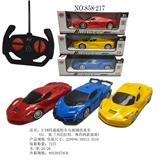 OBL848994 - 1:18四通遥控车乌玻璃仿真车(红．黄.兰)(法拉利．毒药两款混装)
