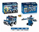 OBL849240 - 益智城市警察积木回力装甲警车（49PCS)可四款混装