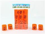 OBL849680 - 12 PRINTED PUMPKIN FACE RAINBOW CIRCLES