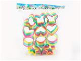OBL849722 - 12 SPECIAL-SHAPED GOLD POWDER RAINBOW RINGS