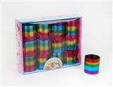 OBL849735 - 12 HORIZONTAL HOT GOLD RAINBOW RINGS