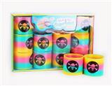 OBL849759 - 12 PRINTED SKULLS WITH RAINBOW RINGS