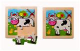 OBL852574 - JIGSAW. COW (HIGH GRADE PURE WOOD, 9 GRIDS)